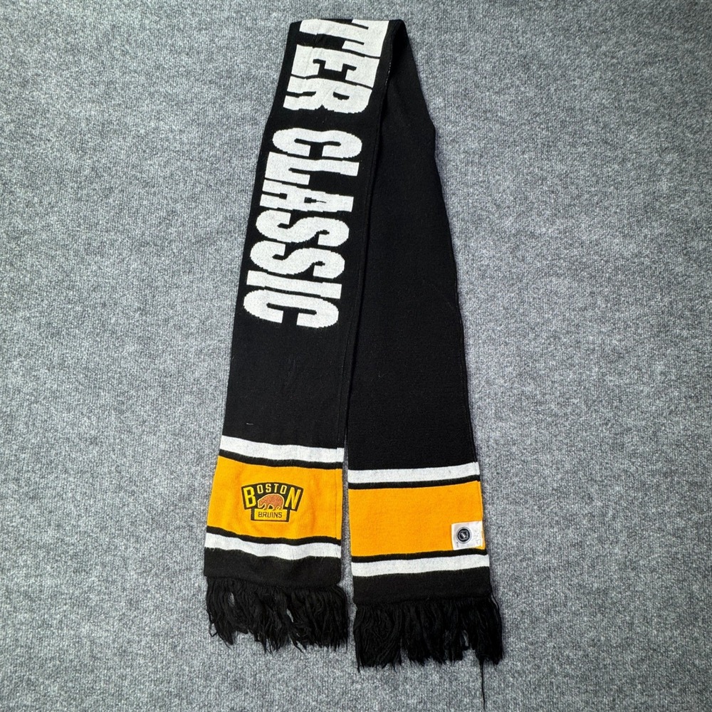 Boston Bruins NHL Scarf 2016 Winter Classic Black Gold Fringe Hockey Streetwear